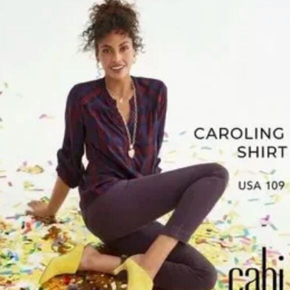 Cabi Caroling Top Plaid Style #4070 Shirt Blouse FALL XS - Picture 3 of 5